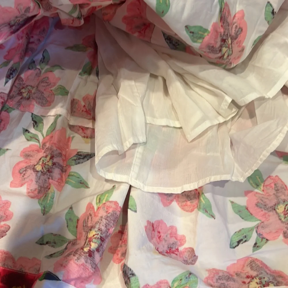 NWT FREE PEOPLE finder things Floral Red and White Midi Dress size small - Picture 11 of 15